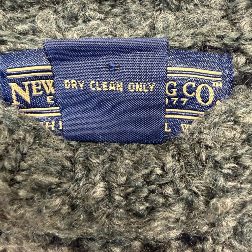Vintage Newton Trading Co Mens XL Textured Knit Wool Blend Sweater Grandpa Crew - Picture 7 of 7